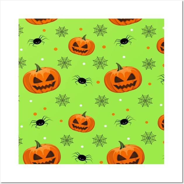 Halloween Pattern Wall Art by DragonTees